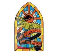 FaNaTtik Jurassic Park When Dinosaurs Ruled the Earth Stained Glass Style Metal Ingot - Limited Edition Collectible, Individually Numbered, 110 x 64 mm