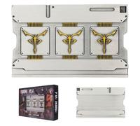 FaNaTtik Resident Evil 4 - Level 3 Limited Edition Replica Keycard - Antique Silver & Bronze Coloured Metal Collectible, Numbered Replica with Display Stand, Officially Licensed
