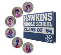 FaNaTtik Stranger Things Yearbook Collectible Coin Set - Official Limited Edition Album with 6 Unique Coins