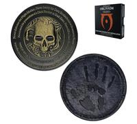 FaNaTtik The Elder Scrolls IV: Oblivion Dark Brotherhood Medallion - Limited Edition Collectible (Officially Licensed, 70mm Diameter, Black & Gold Dual-Plated, Individually Numbered)
