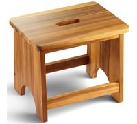 Wooden Step Stool, 13'' Heavy Duty Step Stool for Adults with Convenient Handle, Wooden Stepping Stool Hold up to 500 lbs, Heavy Duty/Nonslip/Durable Construction Safe Step Stool for Bedroom/Kitchen