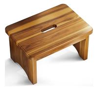 FANATU Wooden Step Stool, 9'' One Step Stool for Adults, Wooden Beside Step Stool with 550 Lbs Load Capacity, Heavy Duty/Portable/Nonslip/Durable Construction Safe Step Stool for Bedroom/Kitchen