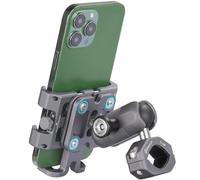 FANAUE Aluminum Anti-theft Bike Motorcycle Phone Mount with Vibration Dampener for Bicycle/ATV/UTV/Scooter Handlebar, Compatible with RAM Mounts B size Double Socket Arm for 5.5-7'' Smartphone.