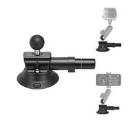 FANAUE Camera Suction Cup Mount with 1 inch Ball Head, ARRI Style Metal Pump-actived Vacuum Suction Mount with NATO Rail on Car Windshield Dash for DSLR Action Camera Phone Holder