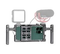 FANAUE FPC-01DG Smartphone Video Rig, Mobile Phone Video Rig Kit with Side Handles, Universal Aluminium Mobile Phone Cage for Video Makers, Videographers, Vloggers and Youtubers