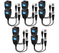 Fanbalunke Passive video balun Connectors 5 Pairs Video Baluns with Power Connector HD bnc to rj45 bnc to ethernet adapter Transmitter BNC Twisted For 720-5MP CCTV Security Camera System