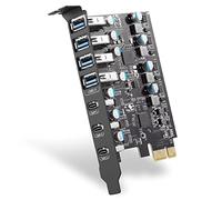 Fanblack 7 Ports PCI-E to USB 3.0 Expansion Card (4 A and 3 C Ports), Internal Converter PCI Express Card for Desktop PC