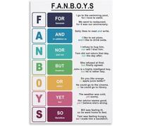 Fanboys Conjunctions Poster English Grammar Classroom Educational Poster for Room Aesthetics Meatl Tin Sign Wall Art 6x8 inch