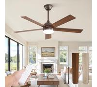Fanbulous 48 Inch Ceiling Fan with Light and Remote, Brown Ceiling Fans with Light, 5 Dual-Color Blades, Reversible Quiet DC Motor, 6 Speeds, 3CCT Adjustable LED for Bedroom Living Room Kitchen Patio