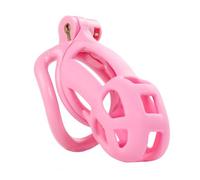Fancalen New Chastity Cage Adult Sex Toys Cobra Chastity Bondage Chastity Device Men's Revolution Chastity Lock with 4 Rings (Pink,Small)