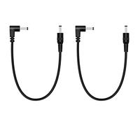 Fancasee 2-Pack 1ft 3.5mm x 1.35mm Male to Male DC Power Cable, Straight to Right Angle, Power Supply Adapter Cord for CCTV Surveillance Security Camera LED Strip DVR Router Invoice Printer