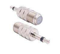 Fancasee 2 Pack F Type Female to 1/8" 3.5mm Male Mono Plug Jack Adapter Coupler Converter Connector for Coax Coaxial Cable Cord Antenna and More