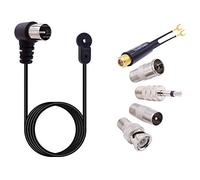 Fancasee Universal FM Antenna 75 Ohm F Male Push On Plug Coax Coaxial Cable Antenna with PAL 3.5mm BNC Jack Connector & 75 to 300 Ohm Adapter FM Radio Antenna for Home AV Stereo Receiver Indoor