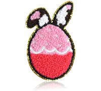 FANCIBAND 2.76" Easter Iron On Patches, Easter Eggs Sequin Applique Patches Rabbit Embroidered Sew On Patch for Clothes, Dress, Jackets, Backpacks, Bags, T-Shirts, Jeans DIY Easter Basket Stuff
