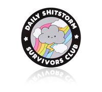 FANCIBAND 3inch Daily Shitstorm Survivors Club Funny Fridge Magnets - Reusable Cute Fun Rainbow Cloud Lightning Anime Refrigerator Magnets for Office Work Home Car Locker Cabinet Gifts Decorations