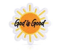 FANCIBAND 3inch GOD is Good Embroidered Patch, Sun Applique Religious Jesus Iron On Patches for Clothes, Sew On Patches for Clothing, Jackets, Backpacks, Vest, Jeans, Hats & Caps DIY Craft Projects