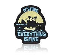 FANCIBAND 3inch It's Fine Everything is Fine Meme Iron On Patch - Funny Morale Embroidered Applique - Sew On & Iron On Patches for Holes, Clothing, Jeans, Hats, Backpacks, Clothes, Jackets DIY Craft