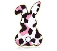 FANCIBAND 7.87" Large Easter Iron On Patches, Easter Bunny Sequin Applique Patches Rabbit Embroidered Sew On Patch For Clothes, Dress, Jackets, Backpacks, Bags, T-Shirts, Jeans DIY Easter Basket Stuff