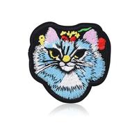 FANCIBAND Blue Cat Iron On Patch - 2.5inch Cute Ragdoll Persian Cat Embroidered Applique Patches for Jeans, Lovely Sew On Patches for Clothes, Vest, Jackets, Jeans, Backpacks, Clothing & Trucker Hats