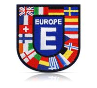 FANCIBAND EU Emblem Flag Patch - 2.5inch Colorful European Union Patch Iron On/Sew On Embroidered Patches for Clothes, Jackets, Trucker Hats, Bags, Caps, Vest, Dog Harness Team Work Uniform DIY Craft