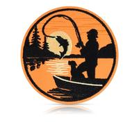 FANCIBAND Fisherman Iron On Patch 3" - Funny Morale Fishing Embroidered Men's Novelty Applique Patches for Backpacks - Iron On/Sew On Patches for Clothing, Holes, Jeans, Hat DIY Craft Accessories
