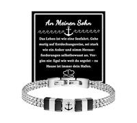 FANCIBAND Gifts for Men/Son Men's Stainless Steel Bracelet with Engraving Anchor, Stainless Steel, No gemstone