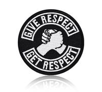 FANCIBAND Give Respect Get Respect Patch - 3" Tactical Morale Patches with Hook and Loop Fastener, Positive Affirmations Embroidered Sew On Patches for Backpacks, Uniforms, Jeans, Jackets, Vests, Hats