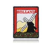 FANCIBAND Holland Patch - 3" Kinderdijk Netherlands Sew On & Iron On Patches, Embroidery Patches for Clothes Backpacks Hats Jeans Bags, Adventure Europe Traveling Patches DIY Craft for Travel Lover