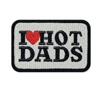 FANCIBAND I Love Hot Dads Patch - 2.95" Dad Embroidered Patches Iron On/Sew On Patches for Clothing, Jackets, Tracker Hats, Backpacks, Jeans Father's Day Gift for Papa/Grandpa/Husband DIY Accessories