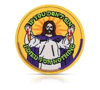 FANCIBAND If You Don't Sin I Die for Nothing Iron On Patch - 3inch Hilarious Meme Embroidered Patches for Jackets Iron On/Sew On Patches for Clothing, Jeans, Backpacks, Trucker Hats, Bags DIY Craft