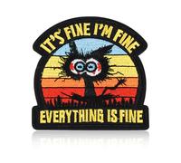 FANCIBAND It's Fine I'm Fine Everything is Fine Patch, 3" Cute Meme Hook and Loop Patches for Backpacks, Funny Military Tactical Morale Embroidered Patches for Cap Bags Army Vest Jackets Hats Uniform