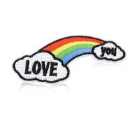FANCIBAND Love You Rainbow Iron/Sew on Patches, 3inches Cute Rainbow Cloud Embroidered Applique, Fashion Decoration Embroidery Patches for Clothes, Hats, Bag, Dress, Shirt, Jeans, Jackets DIY Craft