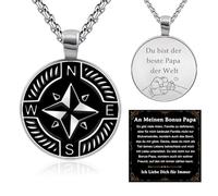 FANCIBAND Men's Stainless Steel Necklace with Compass/Anchor Pendant, Gifts for Men/Partner/Son/Boys/Dad/Boyfriend/Brother, Stainless Steel, No Gemstone