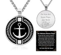 FANCIBAND Men's Stainless Steel Necklace with Compass/Anchor Pendant, Gifts for Men/Partner/Son/Boys/Dad/Boyfriend/Brother, Stainless Steel, No Gemstone