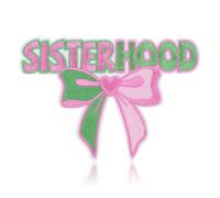 FANCIBAND Pink and Green Sisterhood Embroidered Patch - 4.5" Sorority Paraphernalia Iron on Patches for Trucker Hats, Sew on Repair Applique for Bags Jackets Clothes Jeans Sorority Gifts for Women
