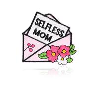 FANCIBAND Selfless Mom Patch, Size 2.5" Envelope with Flowers Sew On/Iron On Patches for Clothes Jeans Backpacks Embroidered Iron On Patches for Clothing, Mother's Gift for Mom Grandma Wife Daughter