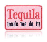 FANCIBAND Tequila Made Me Do It Trucker Hat Patches, 4inches Funny Cool Vintage Tequila Drinking Embroidered Iron on Patches for Clothes Jeans Jackets Backpacks Bar Party Gift for DIY Accessories