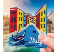 FANCIBAND Venice Canal Gondola Italy Patch, 2.5 Inches Sew On Iron On Patches, Embroidery Patches for Clothes Backpacks Hats Jeans Bag, Aesthetic Traveling Patches, Europe DIY Patch for Travel Lovers