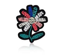 FANCIBAND You are Enough Patch, 3" Motivational Mental Health Embroidered Patches, Sew On/Iron On Patches Flower Positive Embroidery Patches for Clothes Backpacks Hats Jeans Bags, DIY Accessories