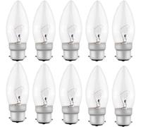 FanciBuy 10 Pack B22 Candle Light Bulb, Dimmable Bayonet Light Bulb 2̣5̣Ẉ