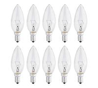 FanciBuy 10 Pack Small Candle Light Bulb Clear 40W, Candle Edison Screw Bulbs 40W, E14 Dimmable Bulb, Warm White 2700K