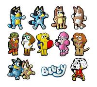 Fancico Bluey Shoe Charms 12pcs Different Decoration for Teens Adults Clog Accessories Party Favor
