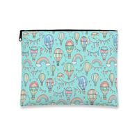 Fanciful Air-Float Balls Makeup Bag, Aqua Hot Air -Float Balls Cosmetic Travel Pouch for Women, Portable Small Zipper Organizer, Summer Adventure Toiletry Bag, Aqua, 7x9 Inch, Air-float Balls
