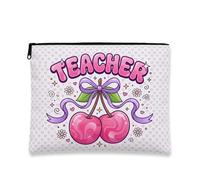 Fanciful Cherries Floral Quote Cherries Makeup Bag 7x9 Inch