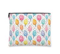 Fanciful Cotton Candy Makeup Bag, Colorful Sweet Treats Cosmetic Travel Pouch for Women, Portable Canvas Zipper Organizer, Fun Summer Toiletry Bag, Multicolor, 7x9 Inch, Cotton Candy