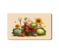 Fanciful Dish Drying Mats For Kitchen Counter, Vintage Gardener Absorbent Rubber Mat, Autumn PU Leather Drying Pad For Kitchen Coffee Bar 12x20 Inch