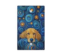 Fanciful Dog Light Switch Cover Plates/Outlet Covers, Blue Swirling Patterns for Home Decor, Thermoplastic Wall Plates, Standard Size Blank Cover Plate
