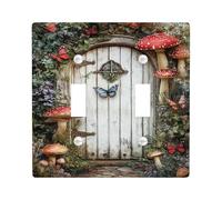 Fanciful Fairy Door Light Switch Cover Plates/Outlet Covers, Enchanting Autumn Forest Design, Thermoplastic Wall Plates, Standard Size Double Toggle