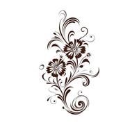 Fanciful Floral scrollwork Iconic Logo Element Exquisite Floral Artistry Handcrafted Emblem Vinyl Art Sticker 34x58.2cm Do not Damage The Wall Surface Coffee