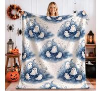 Fanciful Ghost Celestial Quote Ghosts Halloween Throw Blanket 60x80 Inch